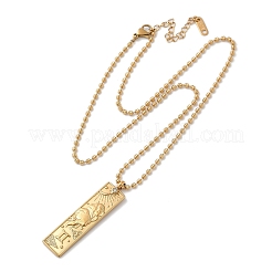 304 Stainless Steel Clear Cubic Zirconia Rectangle Constellation Pendant Necklaces for Women Men&nbsp;NJEW-S435-01G-C