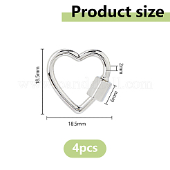4Pcs Brass Screw Carabiner Lock Charms&nbsp;KK-DC0004-90