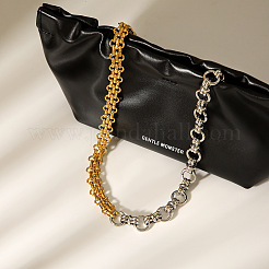 Two Tone 304 Stainless Steel Mixed Link Chain Necklaces&nbsp;WG1584D-01