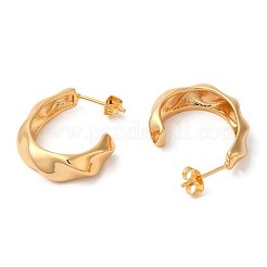 Rack Plating Brass Round Stud Earrings&nbsp;EJEW-R151-09G