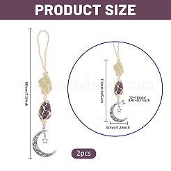 2Pcs Nuggets Natural Amethyst & Citrine Hanging Suncatchers&nbsp;AJEW-GL0003-29