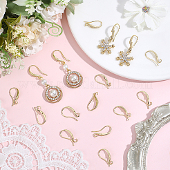 16Pcs Brass Cubic Zirconia Earring Hooks&nbsp;KK-BBC0027-64G
