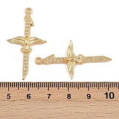 Brass Micro Pave Cubic Zirconia Pendants&nbsp;KK-F910-18G