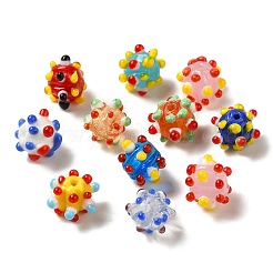 Handmade Pumpkin Spot Lampwork Beads&nbsp;LAMP-P064-02B
