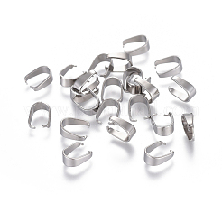 Tarnish Resistant 201 Stainless Steel Snap on Bails for Pendant Making&nbsp;X-STAS-K146-067-3x7mm