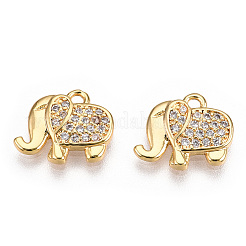 Brass Micro Pave Cubic Zirconia Charms&nbsp;ZIRC-K082-034A