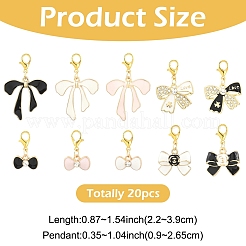 20Pcs 10 Styles Bowknot Alloy Enamel Pendant Decorations&nbsp;HJEW-YW00264