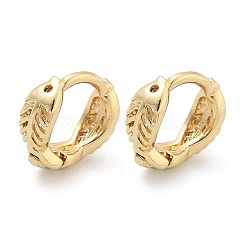 Fishbone Brass Hoop Earrings&nbsp;EJEW-Z102-32G