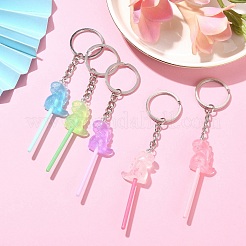 Resin Dinosaur Lollipop Pendant Keychain&nbsp;KEYC-JKC00522-01