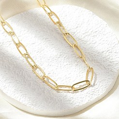 Brass Paperclip Chain Necklaces&nbsp;NJEW-A042-17G-01