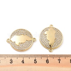 Rack Plating Brass Micro Pave Clear Cubic Zirconia Honduras Map Links Connector Charms&nbsp;KK-C063-23G