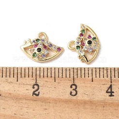 Brass Micro Pave Clear Cubic Zirconia Pendants&nbsp;KK-Q031-47G-05