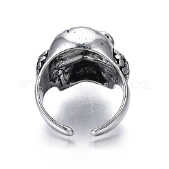 Gothic Punk Skull Alloy Open Cuff Ring for Men Women&nbsp;RJEW-T009-58AS