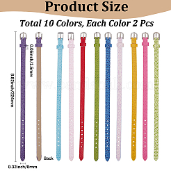 20Pcs 10 Colors PU Leather Watch Bands&nbsp;AJEW-CY0002-89