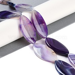 Natural Purple Banded Agate Beads Strands&nbsp;G-C141-A01-02