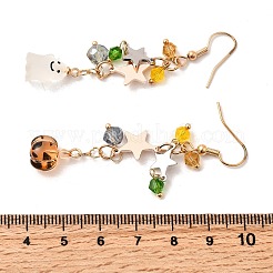 Alloy Resin Dangle Earrings&nbsp;LS-EJEW-P319-02G