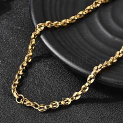 4.5MM 304 Stainless Steel Coffee Bean Link Chain Necklaces for Women&nbsp;NJEW-B134-06B-G