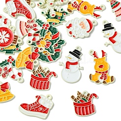 24Pcs 12 Styles Christmas Theme Spray Painted Alloy Enamel Pendants&nbsp;ENAM-FS0002-19P