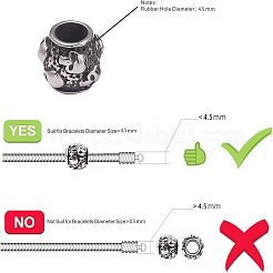 Halloween 316 Surgical Stainless Steel European Beads&nbsp;STAS-UN0007-57AS