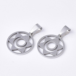 Non-Tarnish Chakra Theme 201 Stainless Steel Pendants&nbsp;STAS-N089-50P