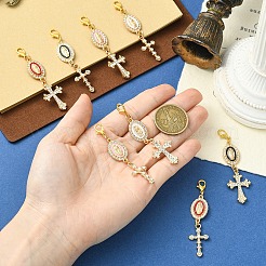 4Pcs Alloy Enamel & Rhinestone Pendant Decorations&nbsp;HJEW-YW00493-01