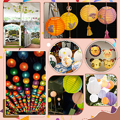 30 Bags 30 Styles Paper & Iron Round Lantern Party Decor&nbsp;AJEW-NB0009-24