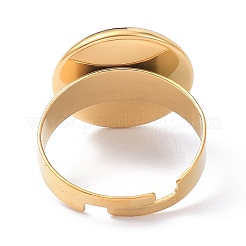 Ion Plating(IP) Adjustable 304 Stainless Steel Finger Rings Components&nbsp;X-STAS-P291-01D-G