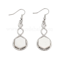 Hexagon Natural Shell Dangle Earrings&nbsp;EJEW-K298-02P