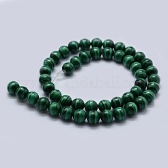 Natural Malachite Beads Strands&nbsp;G-F571-27AA1-7mm