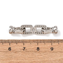 Brass Micro Pave Clear Cubic Zirconia Fold Over Clasps&nbsp;KK-D259-03P