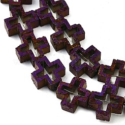 Electroplated Natural Lava Rock Beads Strands&nbsp;G-K388-02D
