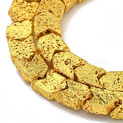 Electroplated Natural Lava Rock Beads Strands&nbsp;G-I360-X02-01