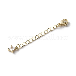 Brass Micro Pave Clear Cubic Zirconia Chain Extender&nbsp;KK-G491-52D-G