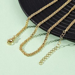 3MM Brass Double Cable Chain Necklaces&nbsp;NJEW-C094-02G