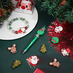 10Pcs 5 Styles Christmas Theme Food Grade Eco-Friendly Silicone Focal Beads&nbsp;SIL-SC0001-93