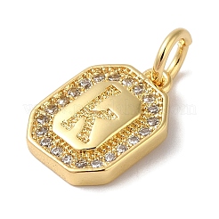 Real 18K Gold Plated Brass Micro Pave Clear Cubic Zirconia Pendants&nbsp;KK-L216-002G-K
