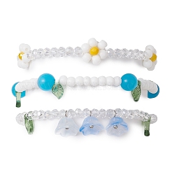 3Pcs 3 Colors Acrylic Charms Bracelets Sets for Women&nbsp;BJEW-TA00577-03