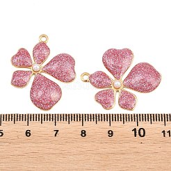 304 Stainless Steel Enamel & Glitter Powder & ABS Plastic Pearl Pendants&nbsp;STAS-G398-23G-02
