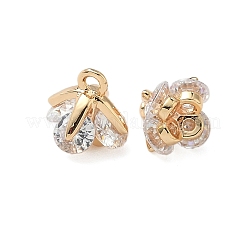Brass Micro Pave Cubic Zirconia Pendants&nbsp;KK-S350-14G