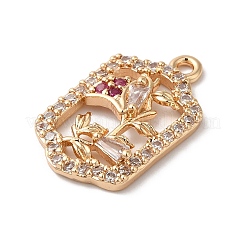 Brass Micro Pave Cubic Zirconia Pendants&nbsp;KK-C062-061G