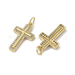 Brass Micro Pave Cubic Zirconia Pendants&nbsp;KK-Q039-08G