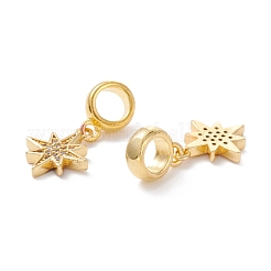 Brass Cubic Zirconia European Dangle Charms&nbsp;KK-B037-23G