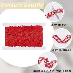 20 Yards Polyester Musical Note Lace Trim Ribbon&nbsp;OCOR-GF0004-44G