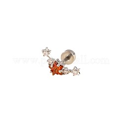 Brass Pave Cubic Zirconia Star Cartilage Earrings&nbsp;FS-WG0D3BD-03