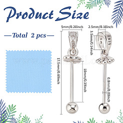 2Pcs 925 Sterling Silver Rhinestone Pendant Bails&nbsp;FIND-ME0001-74A
