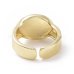 Resin Horse Eye Open Cuff Ring&nbsp;RJEW-P032-41G