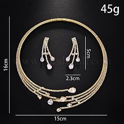 Alloy & Rhinestone Teardrop Earrings & Multi Layer Necklaces Sets for Women&nbsp;WG6BF78-02