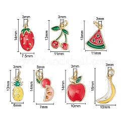 7Pcs 7 Style Brass Enamel Charms&nbsp;KK-YW0001-34