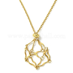 Crystal Cage Holder Necklace&nbsp;NJEW-JN04606-02