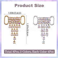 8Pcs 2 Colors Alloy Rhinestone Shoe Decoration&nbsp;FIND-GF0007-25